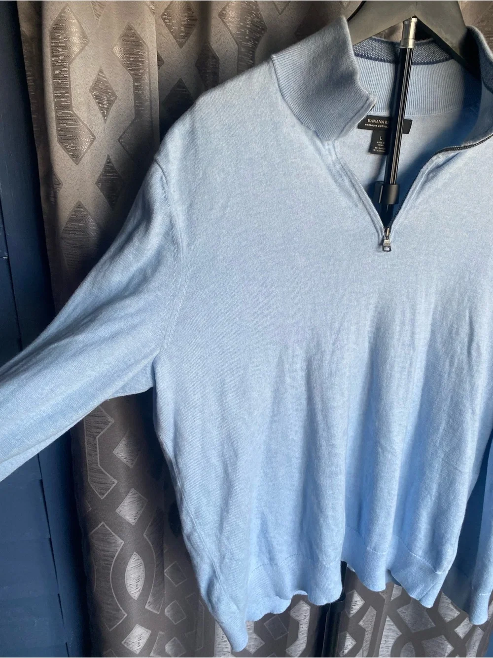 Banana Republic Premium Cotton Cashmere Quarter Zip Sweater Men’s Large